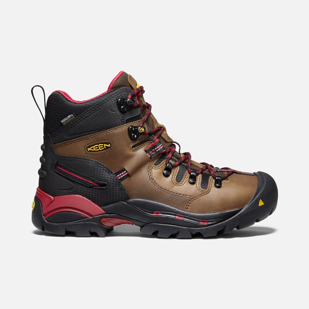 Botte de Travail Keen Homme Marron/Noir | Pittsburgh 6" (Steel Toe) | MFUYD-7198